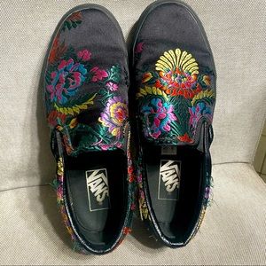 Discontinued embroidered Vans slip-ons